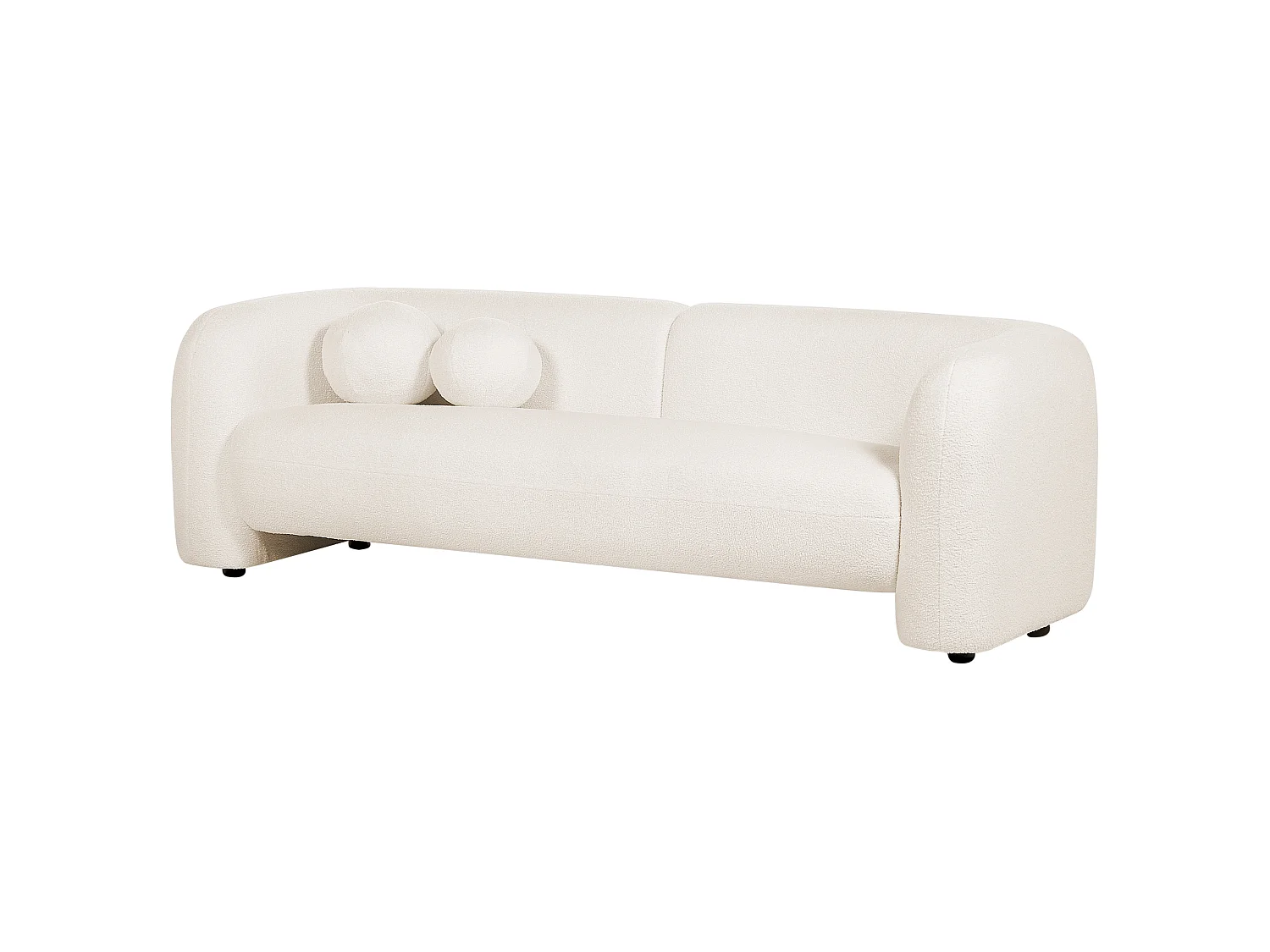 Sofa LEIREN Bouclé Weiss 3-Sitzer