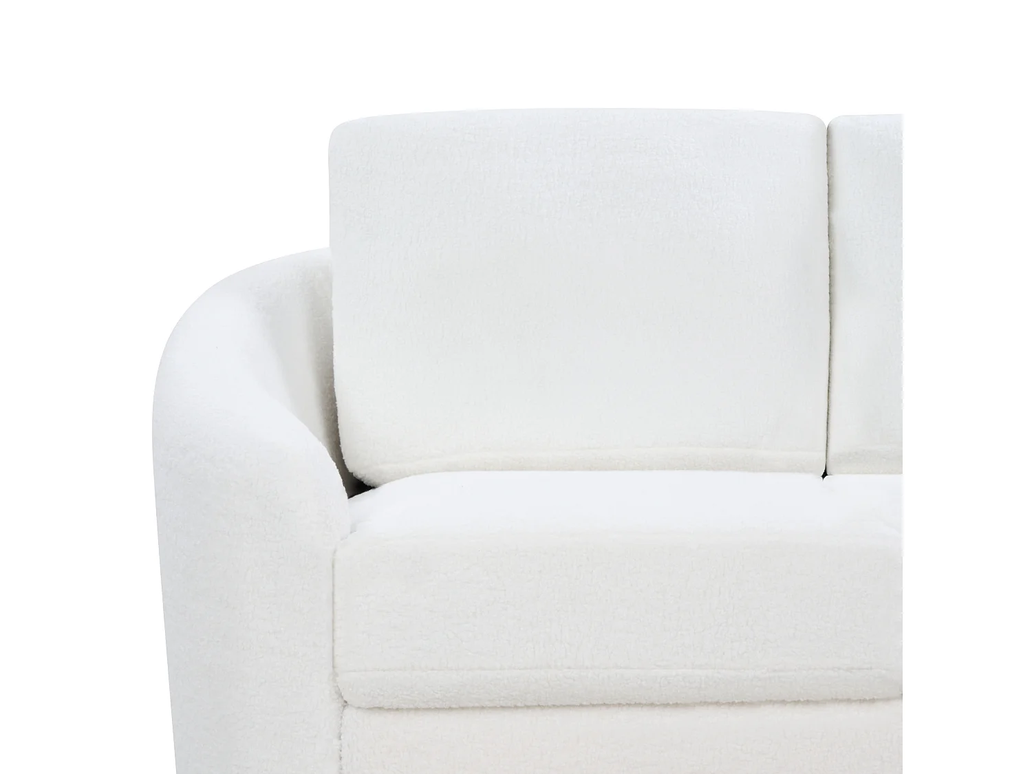 2-Sitzer Sofa Bouclé weiß mit Armlehnen goldenen Füßen glamourös modern Trosa