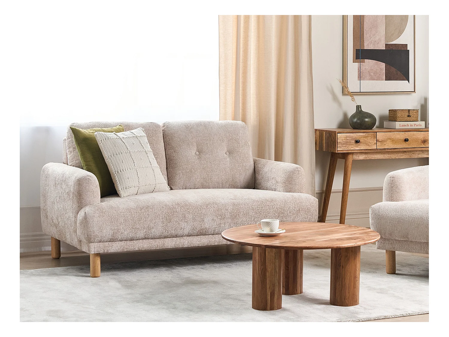 Canapé 2 places TUVE Bouclé Beige