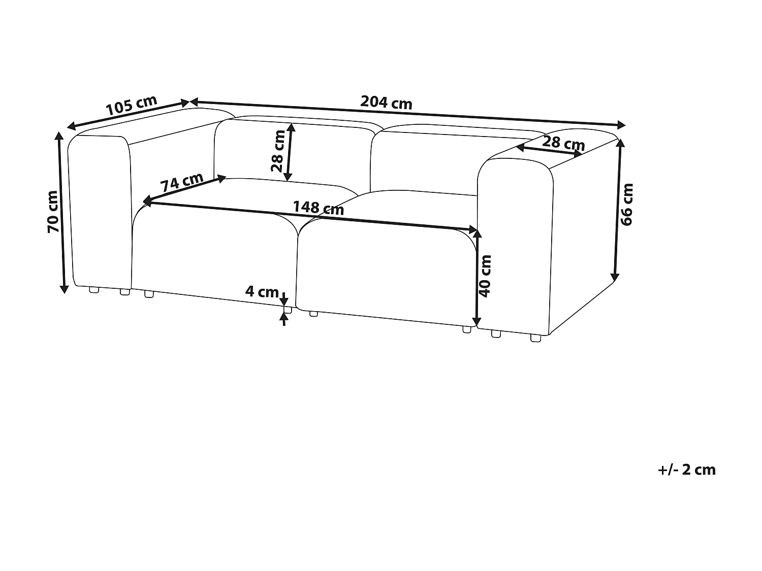 Sofa modułowa FALSTERBO Boucle Biały dla 2 osób