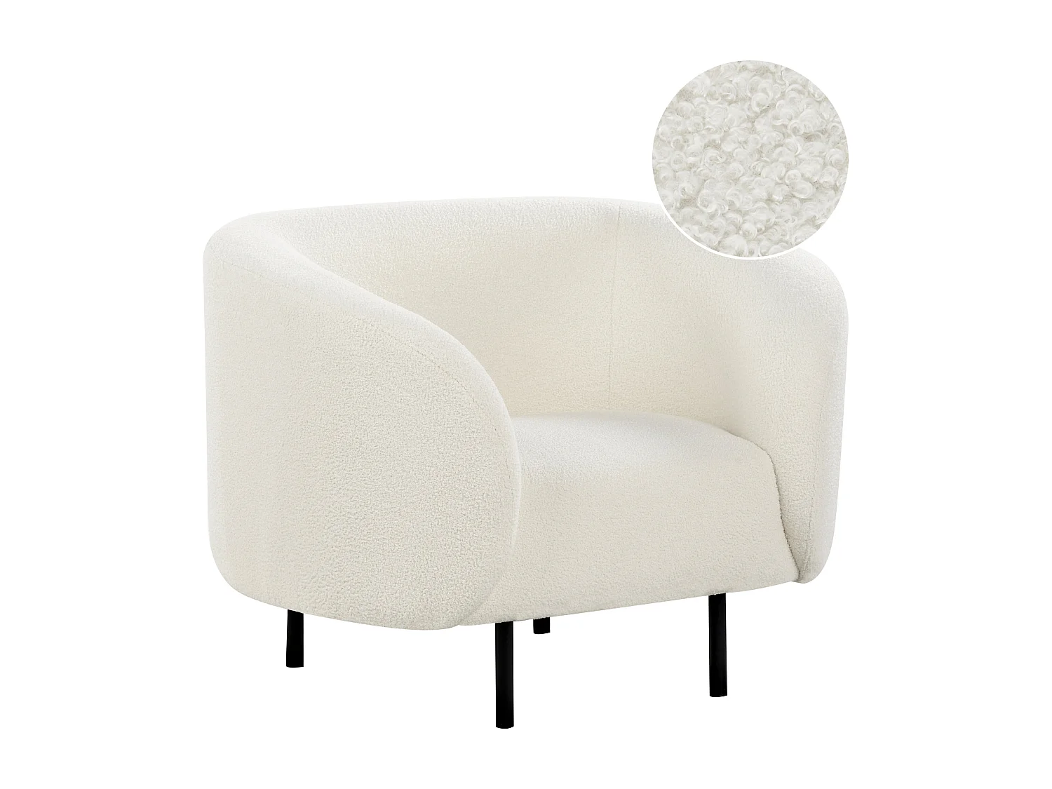 Fauteuil LOEN Bouclé Blanc