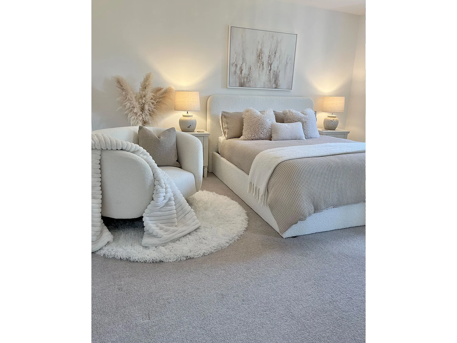 Fauteuil LOEN Bouclé Blanc