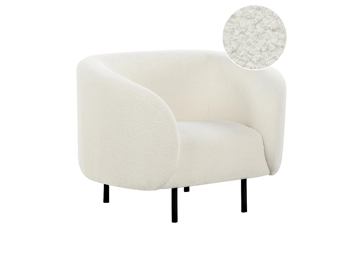 Fauteuil LOEN Bouclé Wit