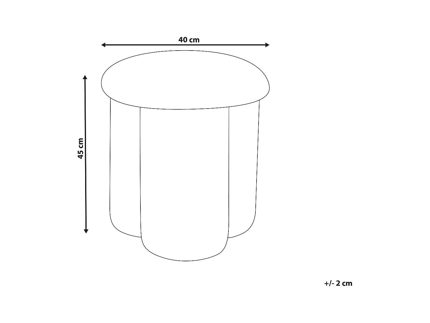 Puf CARRINGTON Bouclé Blanco crema 40 cm 40 cm 45 cm