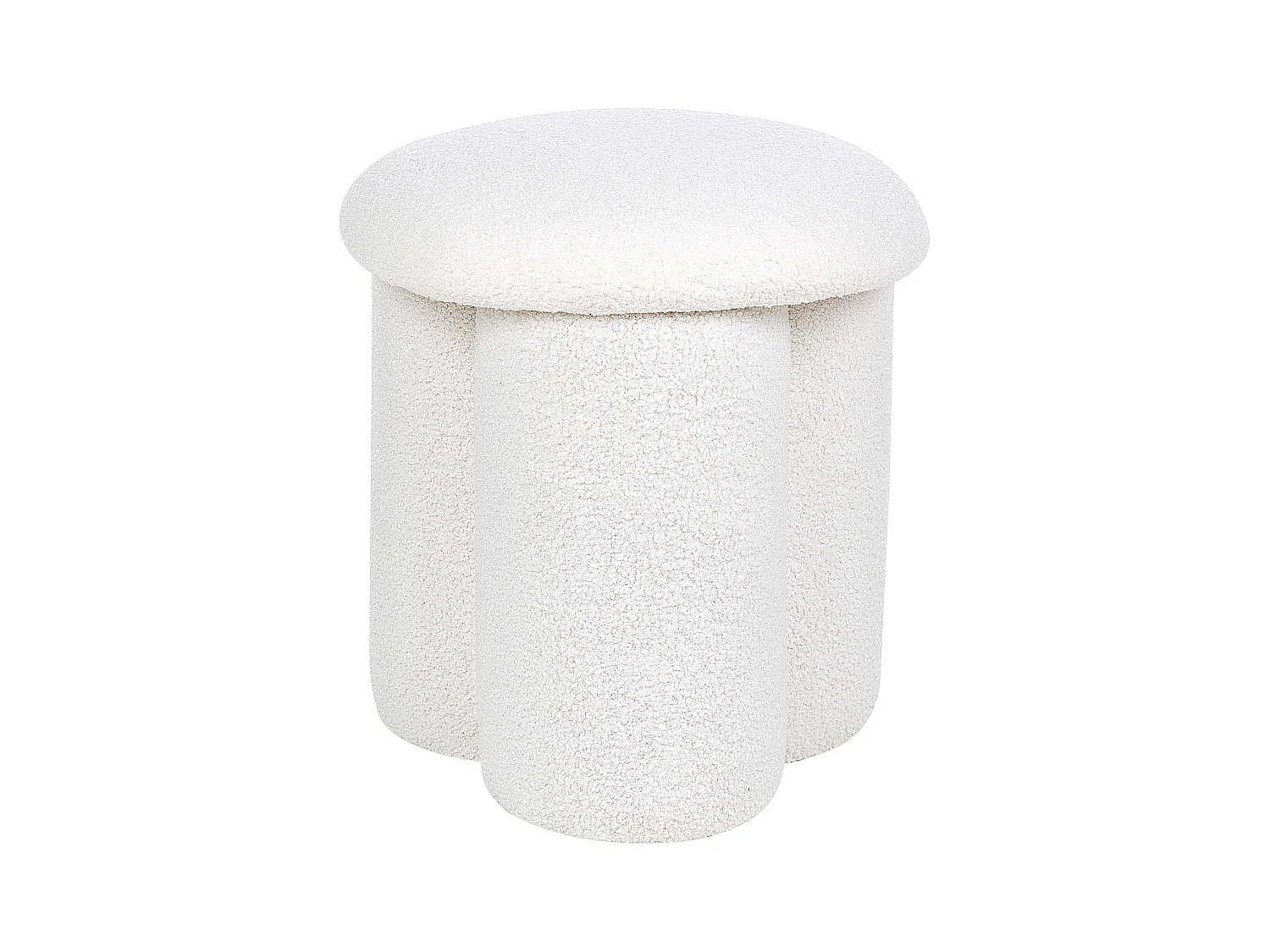 Puf CARRINGTON Bouclé Blanco crema 40 cm 40 cm 45 cm