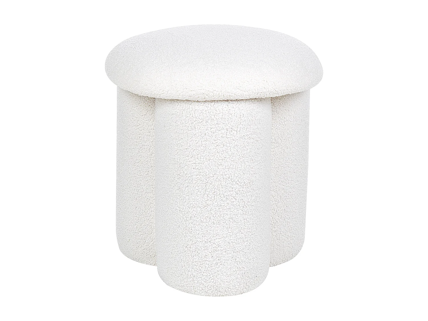 Pouf CARRINGTON Bouclé Cremeweiss 40 cm 40 cm 45 cm