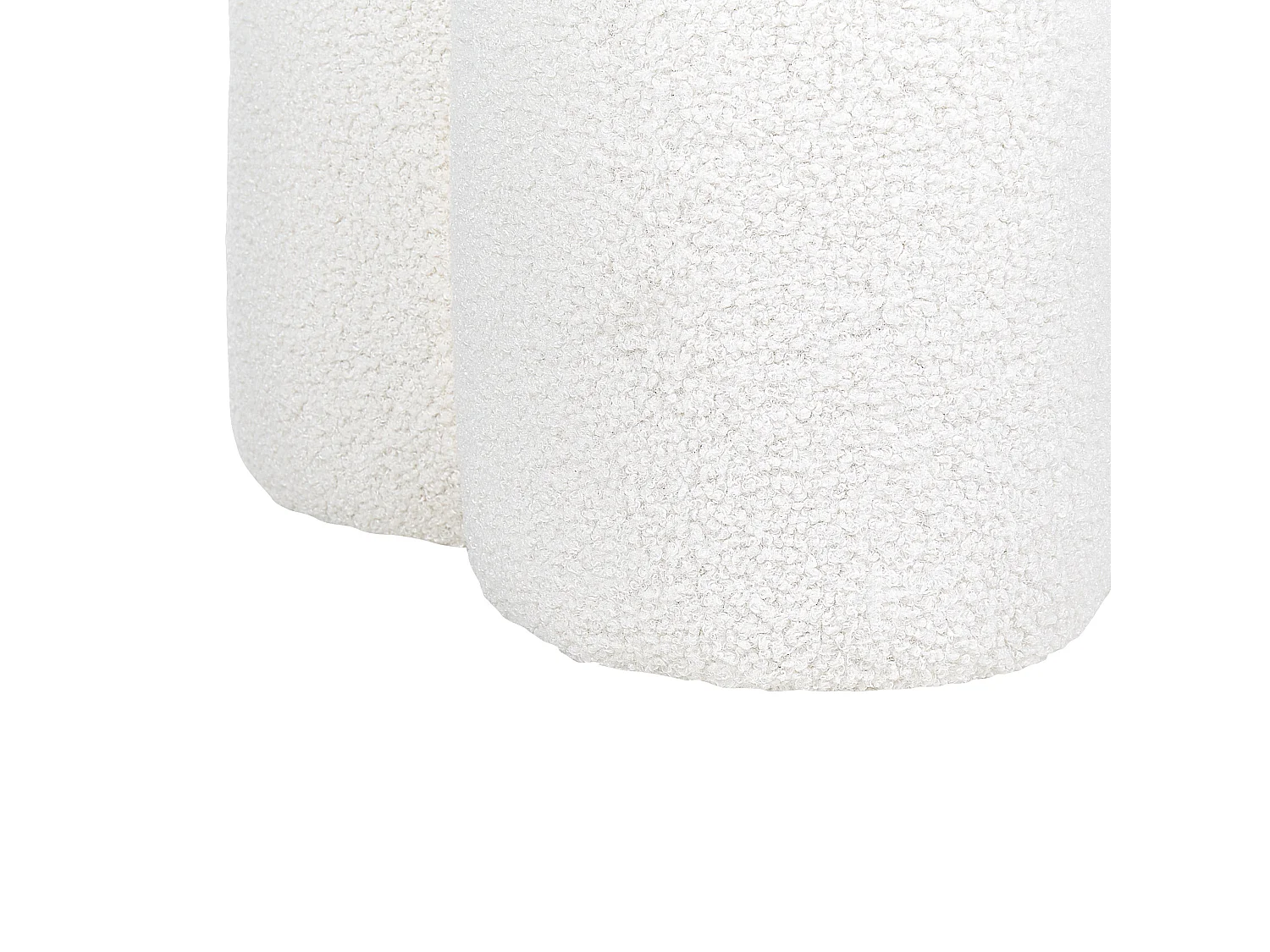 Pouf CARRINGTON Bouclé Cremeweiss 40 cm 40 cm 45 cm