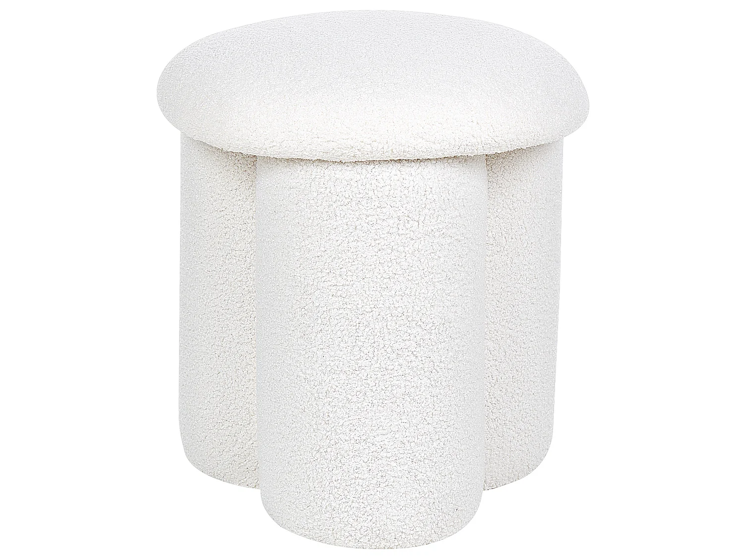 Pouf CARRINGTON Bouclé Blanc cassé 40 cm 40 cm 45 cm