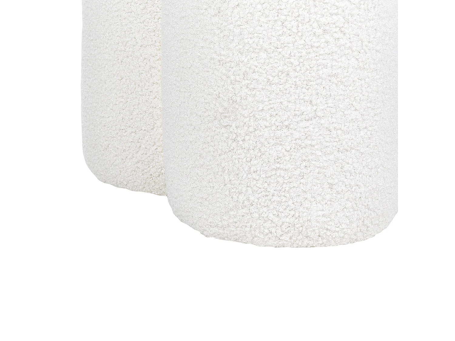 Pouf CARRINGTON Bouclé Blanc cassé 40 cm 40 cm 45 cm
