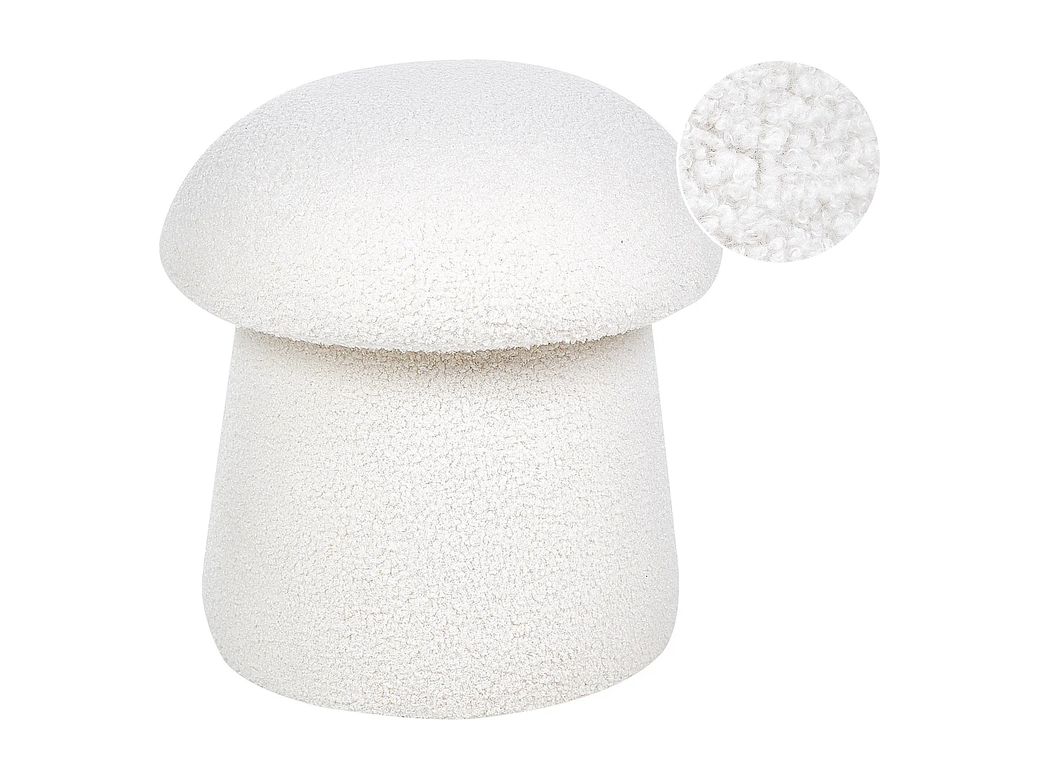 Pouf TIOGA Bouclé Blanc cassé