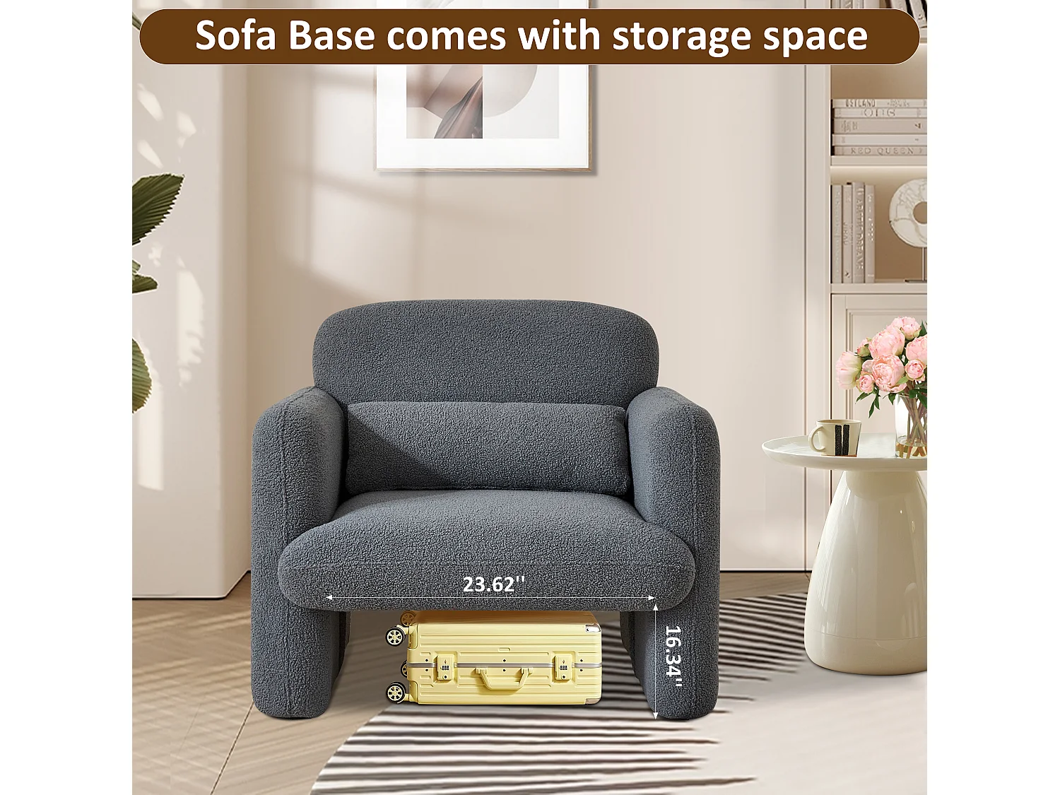 Canapé simple, Fauteuil de salon, fauteuil, chaise de loisirs, chaise de salon, chaise de chambre, convient pour le salon et la chambre à coucher, Gris