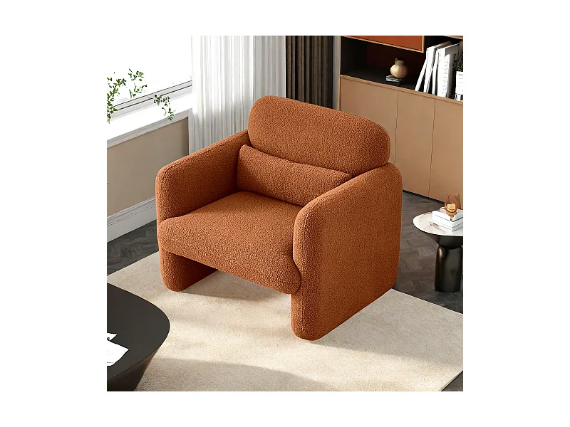 Canapé simple, Fauteuil de salon, fauteuil, chaise de loisirs, chaise de salon, chaise de chambre, convient pour le salon et la chambre à coucher, Orange