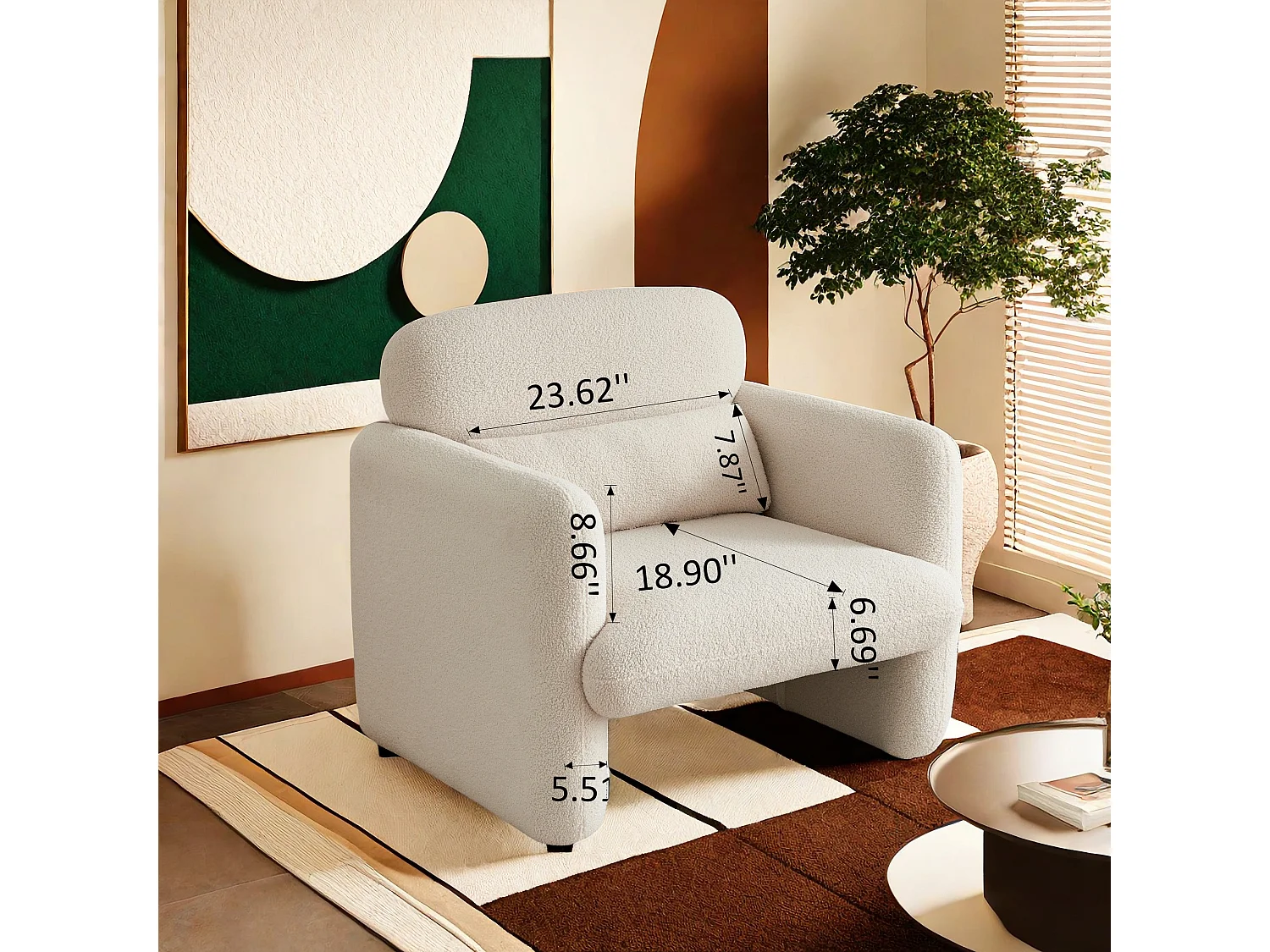 Canapé simple, Fauteuil de salon, fauteuil, chaise de loisirs, chaise de salon, chaise de chambre, convient pour le salon et la chambre à coucher, Beige