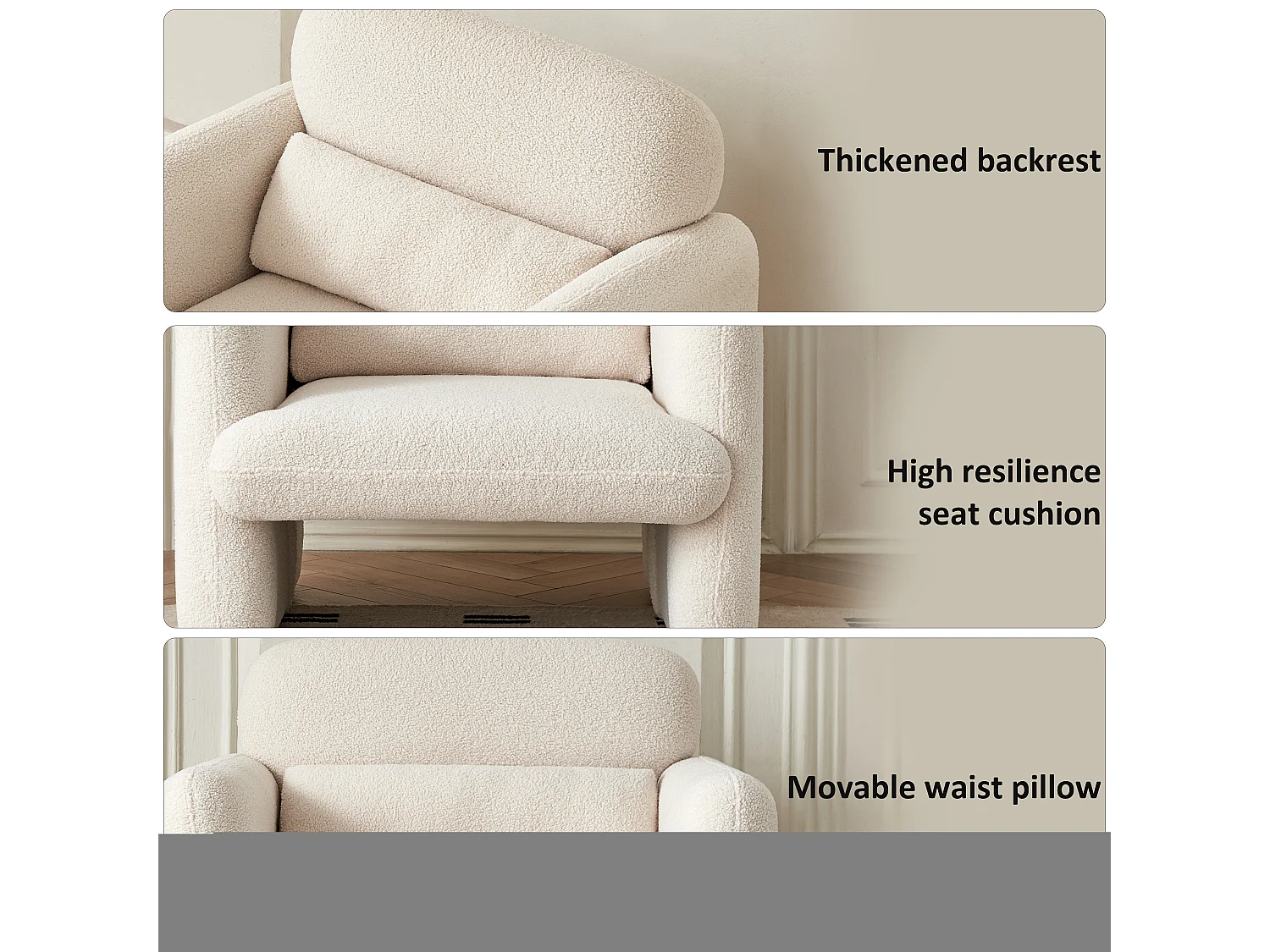 Canapé simple, Fauteuil de salon, fauteuil, chaise de loisirs, chaise de salon, chaise de chambre, convient pour le salon et la chambre à coucher, Beige