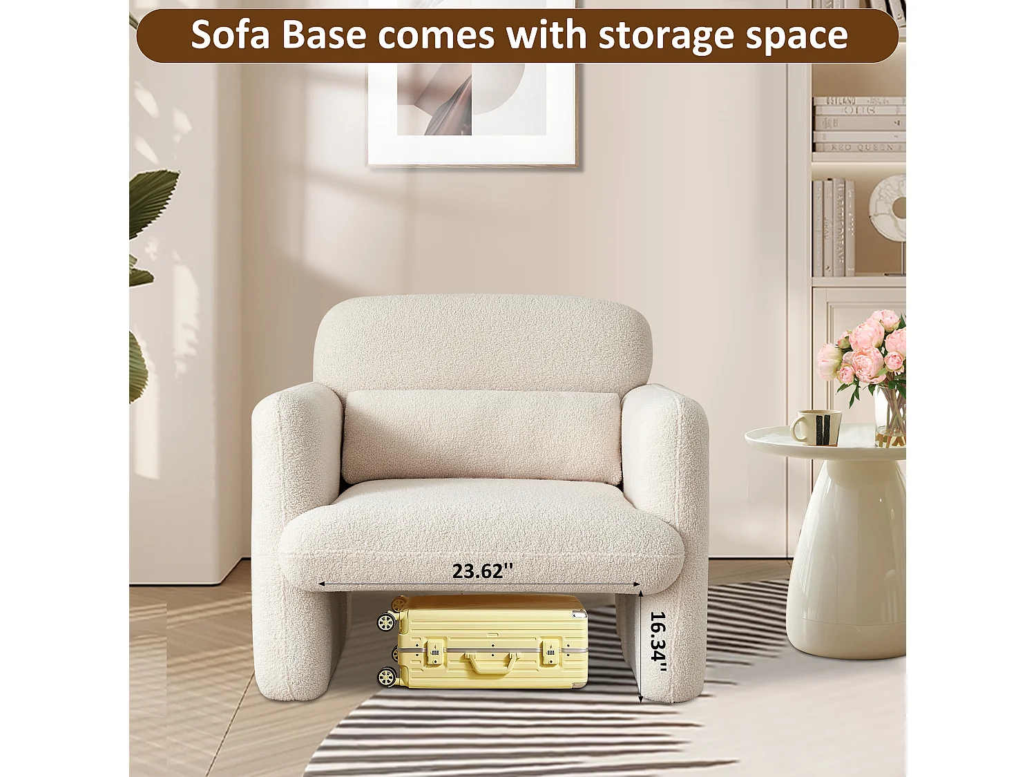 Canapé simple, Fauteuil de salon, fauteuil, chaise de loisirs, chaise de salon, chaise de chambre, convient pour le salon et la chambre à coucher, Beige