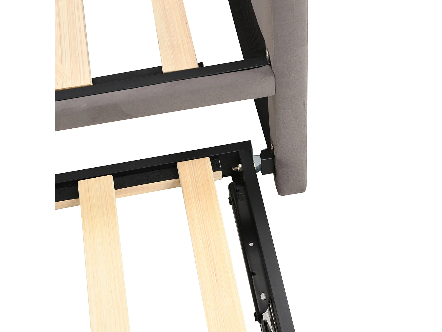 Lit rembourré, canapé-lit  90/180x200 cm, lit multifonction, avec sommier à lattes, tissu velours, sans matelas, gris