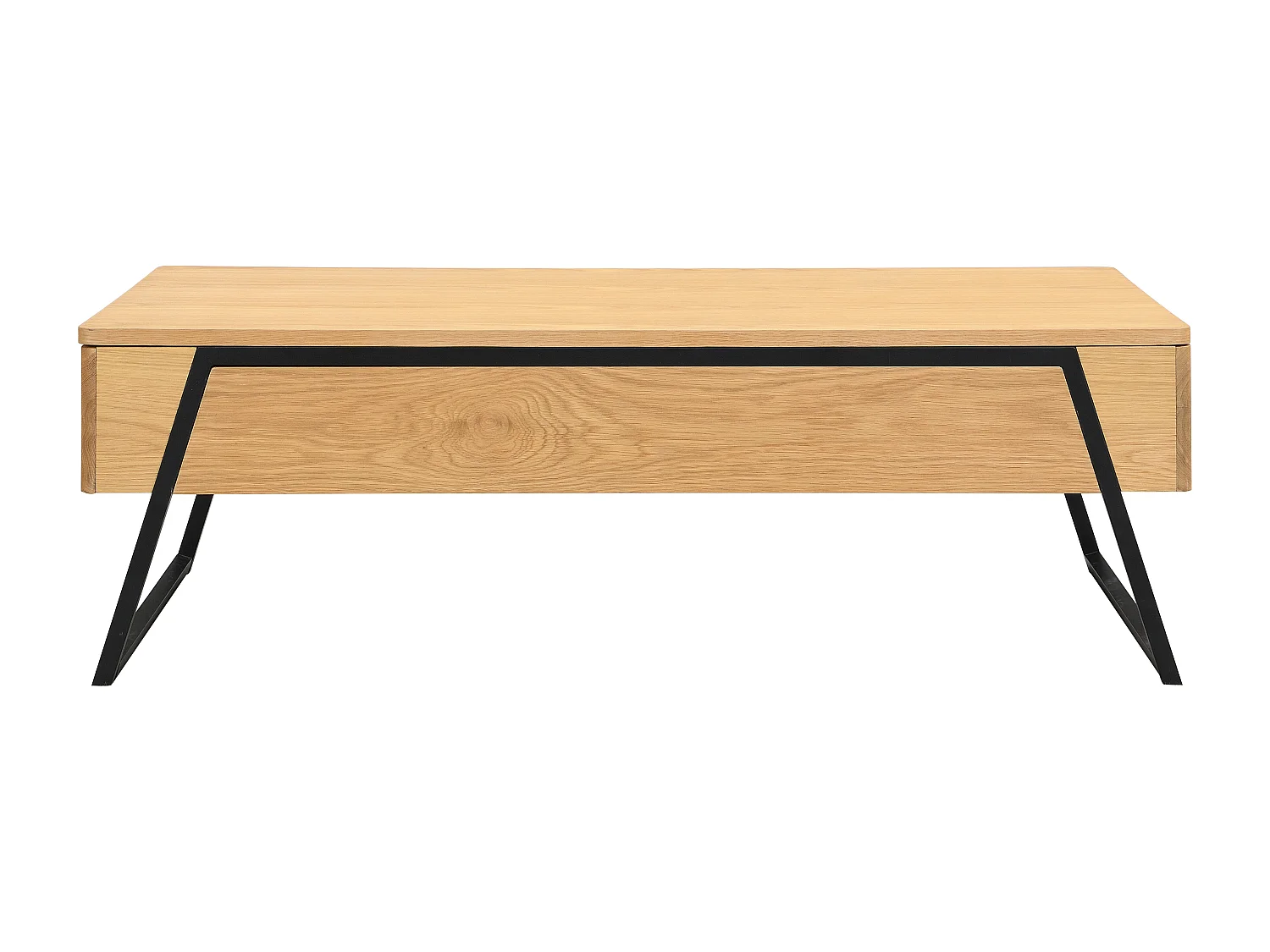 Table basse avec plateau relevable placage chêne - Naturel - EBENORA