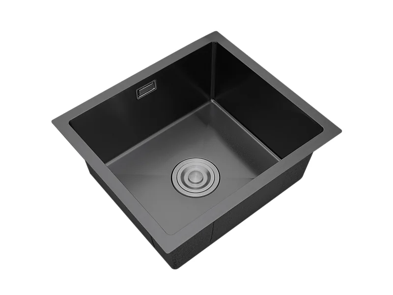 Croom Orteon Zwart - Spoelbak keuken 45 x 40 cm - complete set