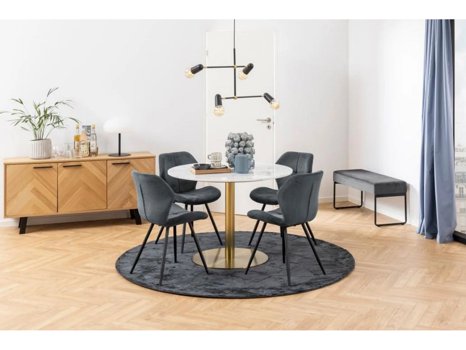 Chaises de salle à manger en tissu (lot de 2) - PETRA