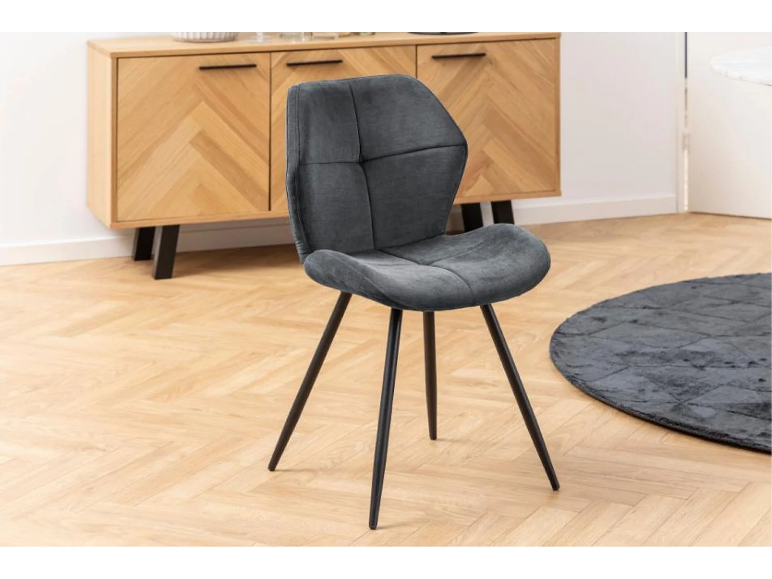 Chaises de salle à manger en tissu (lot de 2) - PETRA