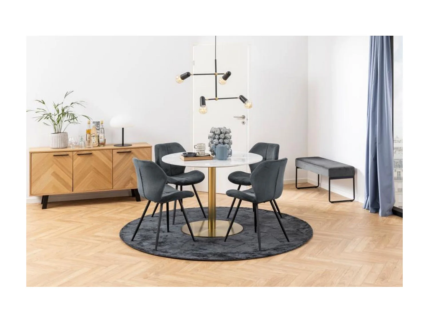 Chaises de salle à manger en tissu (lot de 2) - PETRA