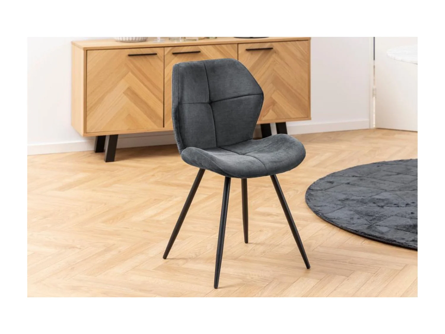Chaises de salle à manger en tissu (lot de 2) - PETRA