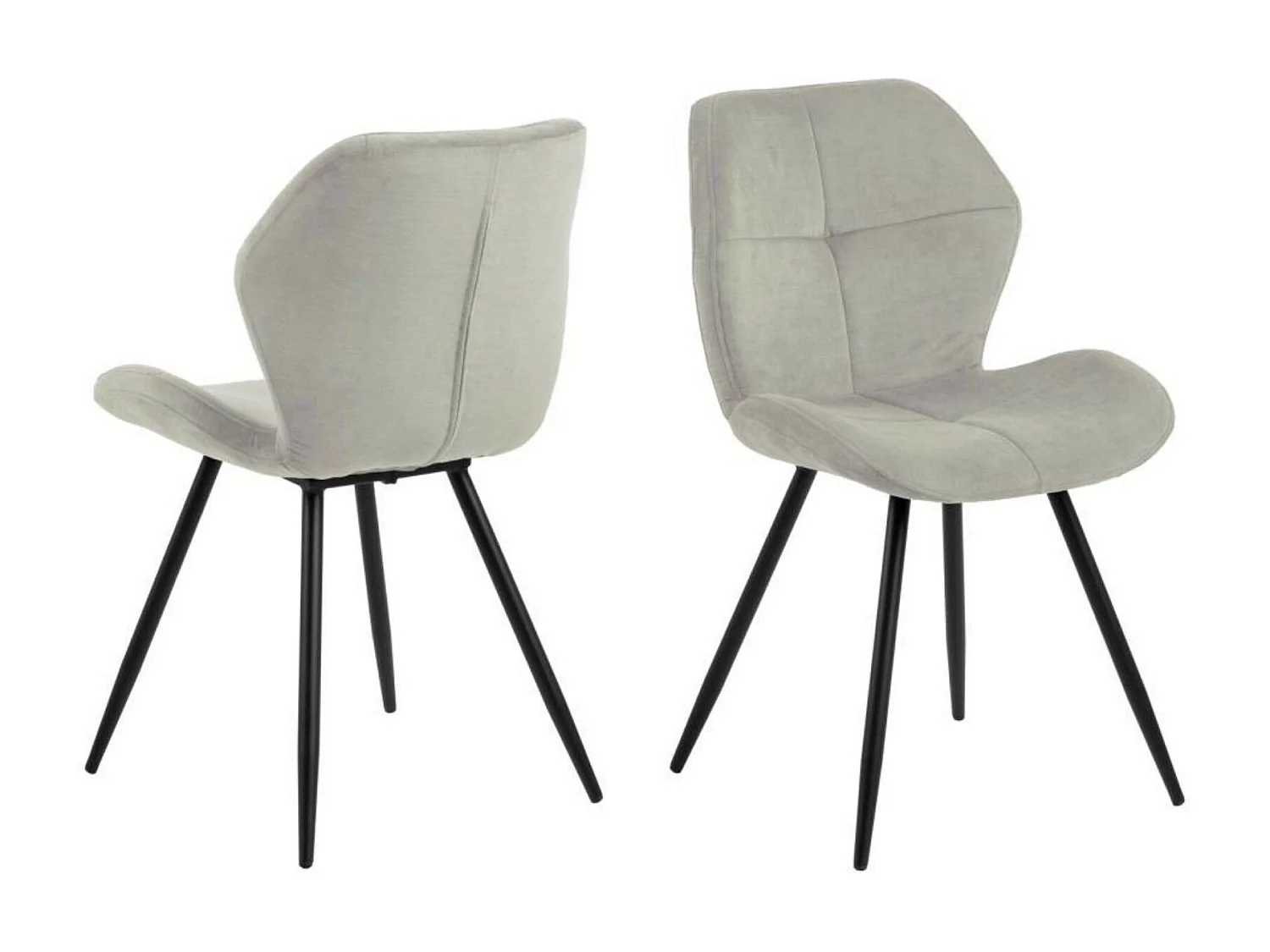 Chaises de salle à manger en tissu (lot de 2) - PETRA