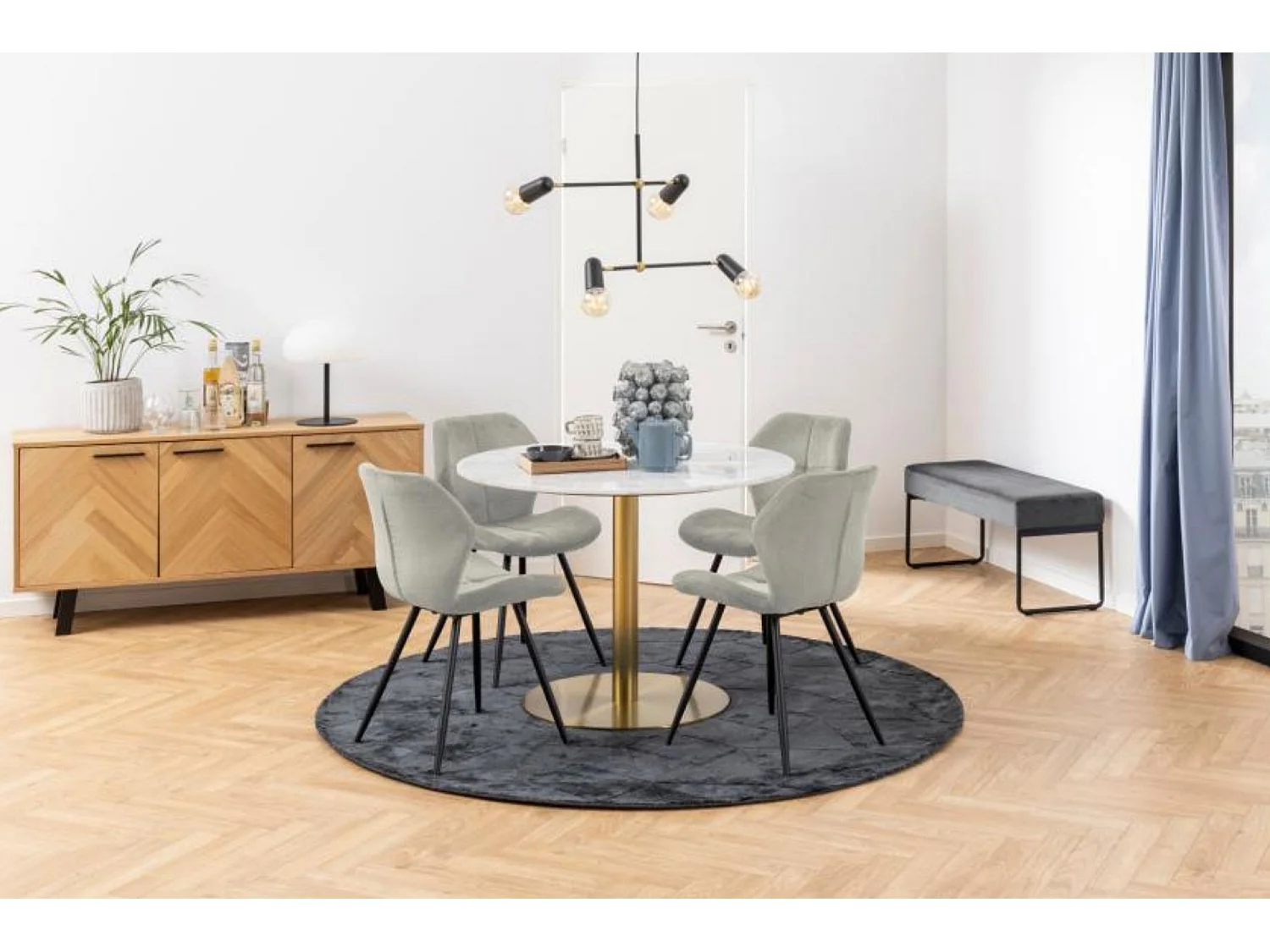 Chaises de salle à manger en tissu (lot de 2) - PETRA