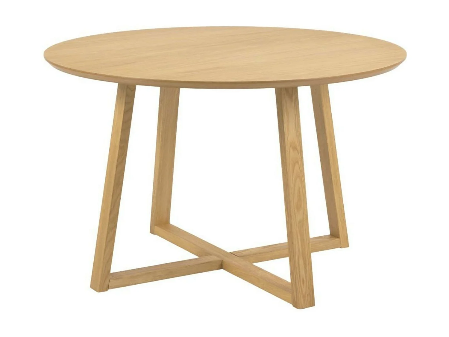 Table à manger ronde pieds croisés chêne naturel 4 places D120 - MOLY