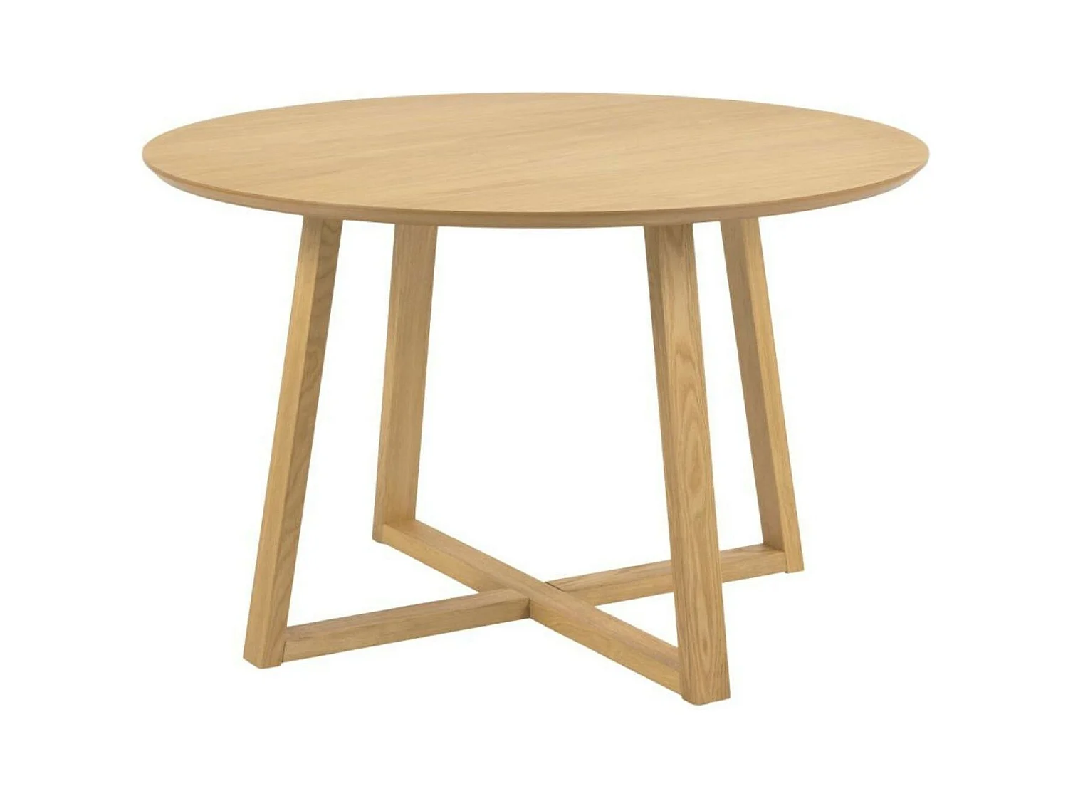 Table à manger ronde pieds croisés chêne naturel 4 places D120 - MOLY