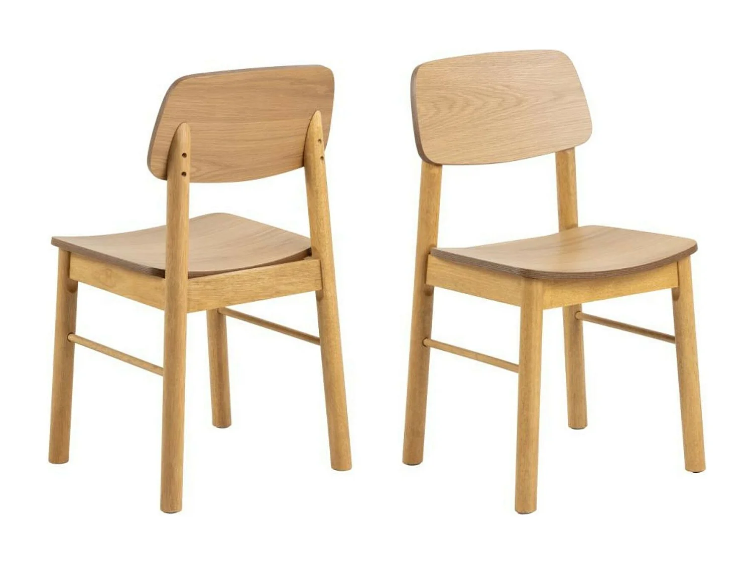 Chaises de salle à manger en bois naturel (lot de 2) - IZIA