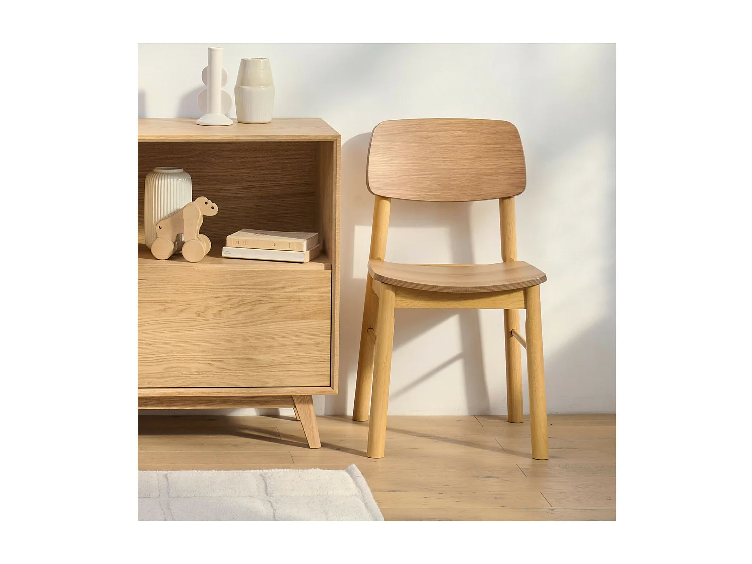 Chaises de salle à manger en bois naturel (lot de 2) - IZIA