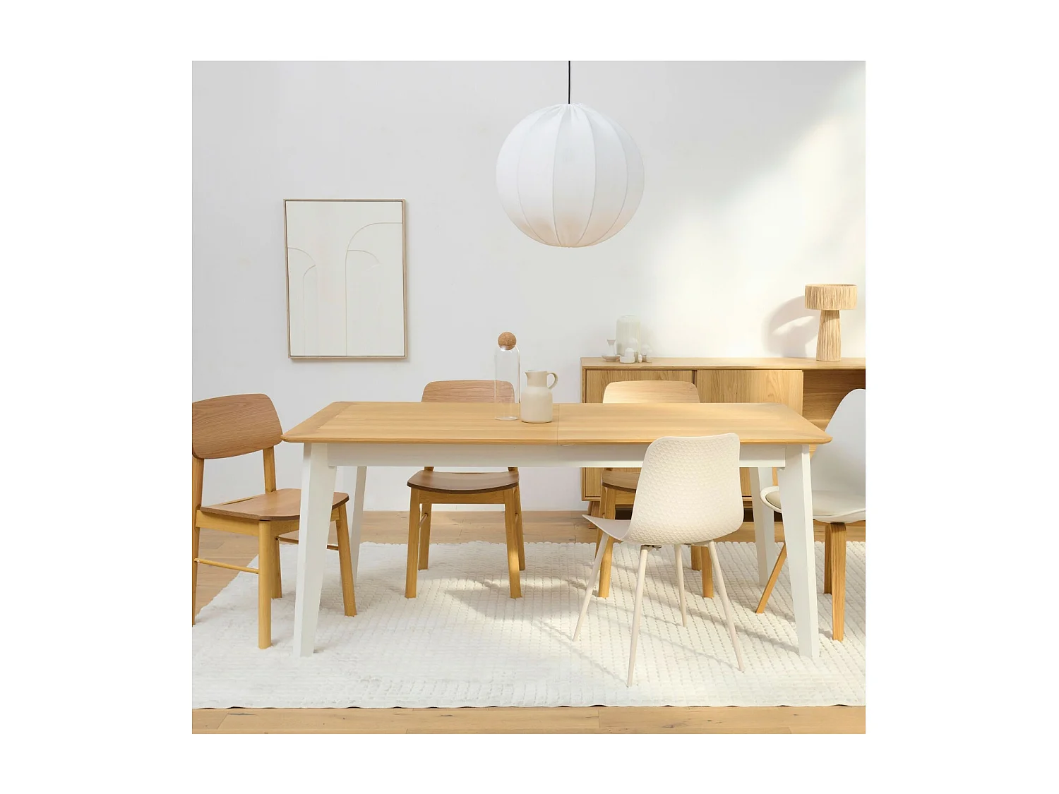 Chaises de salle à manger en bois naturel (lot de 2) - IZIA