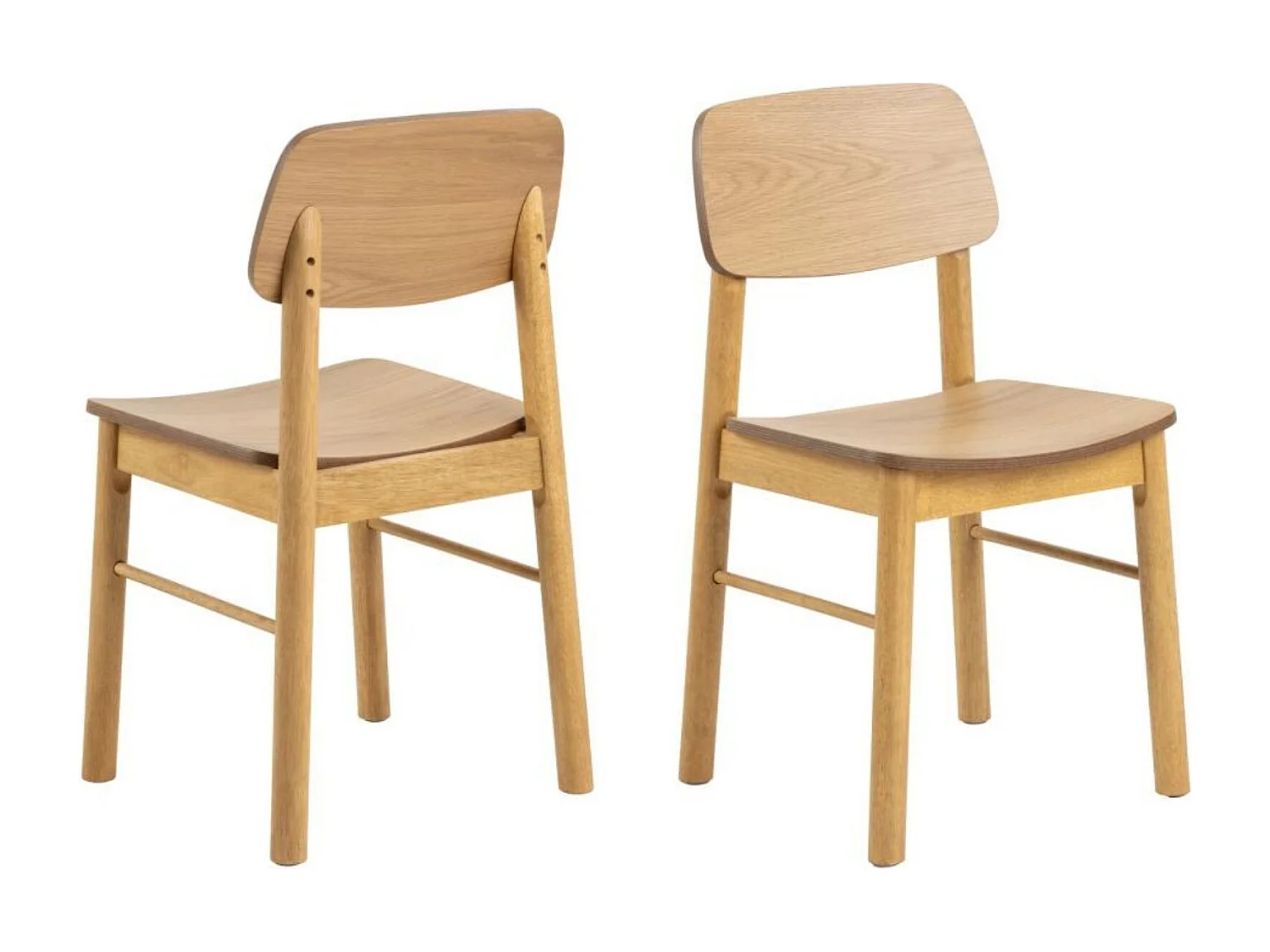 Chaises de salle à manger en bois naturel (lot de 2) - IZIA