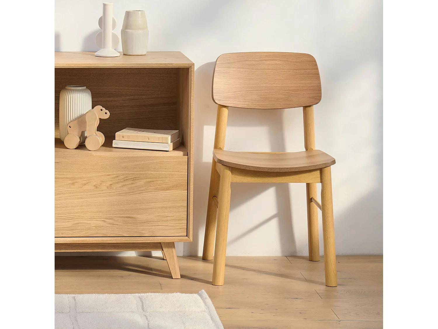 Chaises de salle à manger en bois naturel (lot de 2) - IZIA