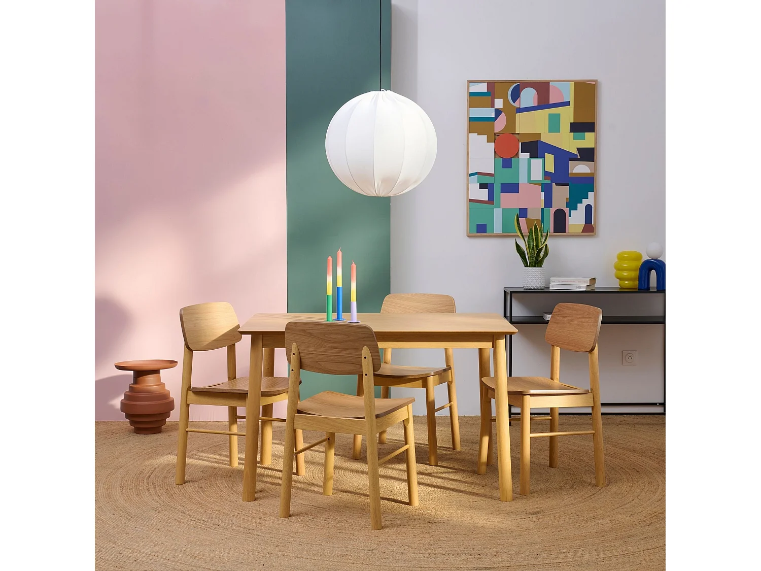 Chaises de salle à manger en bois naturel (lot de 2) - IZIA