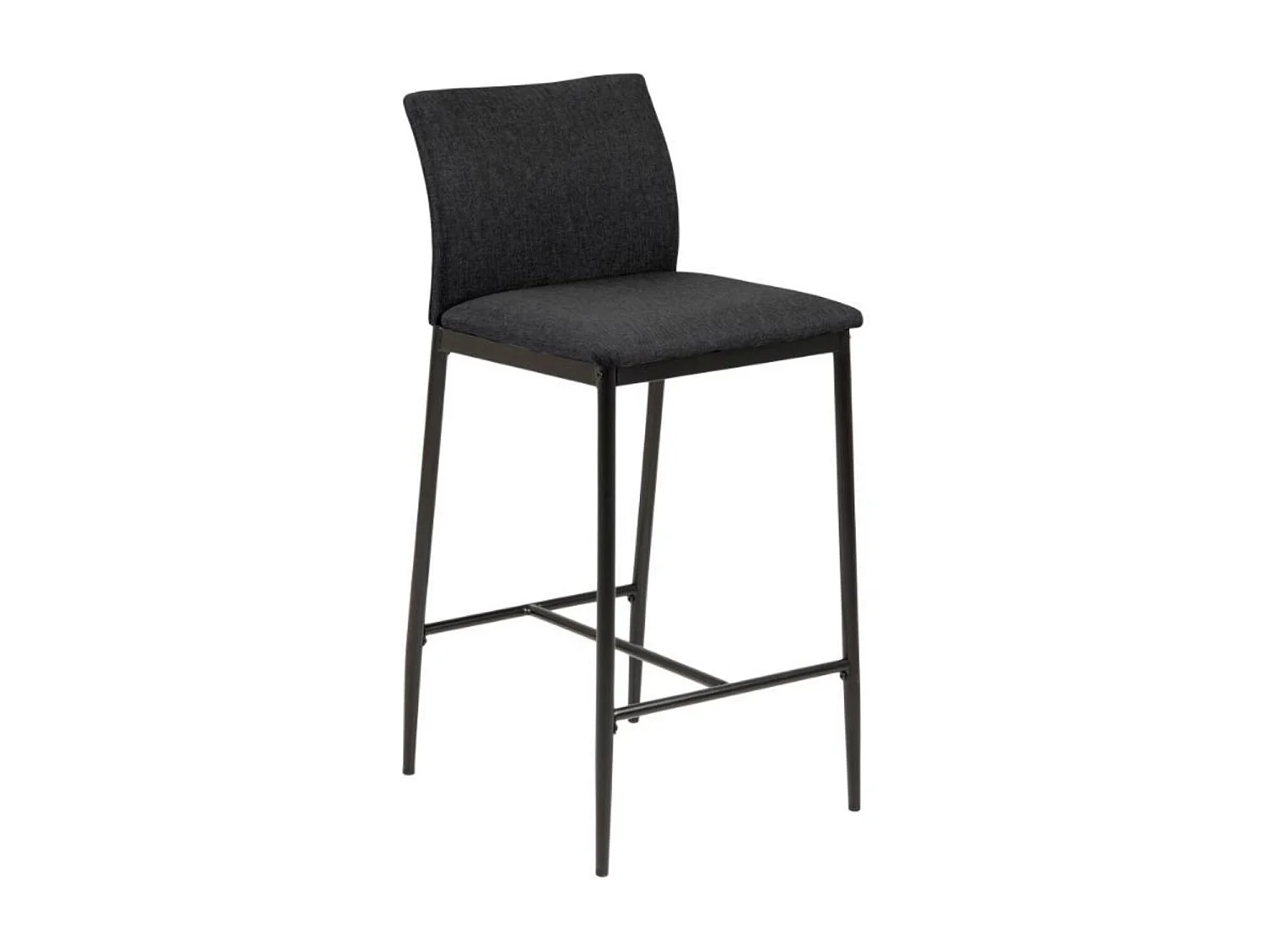 Tabourets de bar en métal et tissu gris (lot de 2) - FAUST