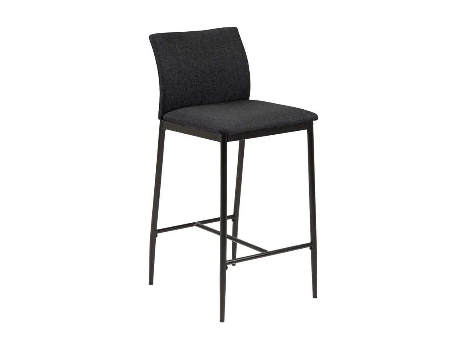 Tabourets de bar en métal et tissu gris (lot de 2) - FAUST