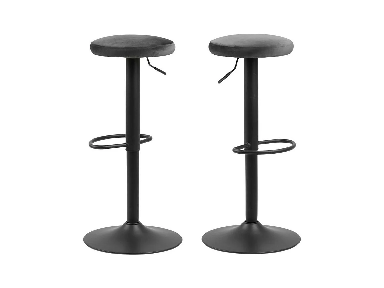 Tabourets de bar réglables et pivotants en velours (lot de 2) - MARCUS