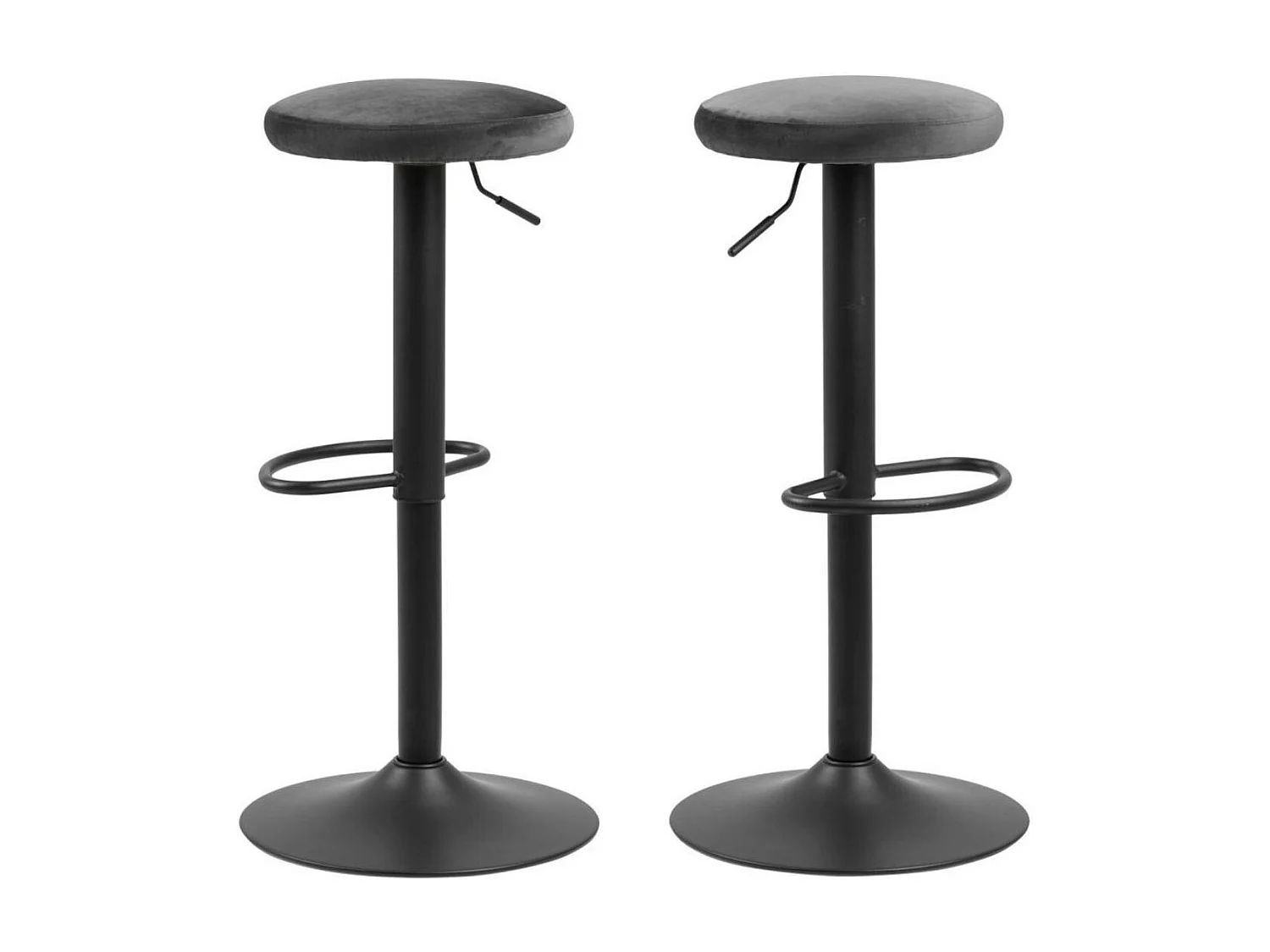 Tabourets de bar réglables et pivotants en velours (lot de 2) - MARCUS