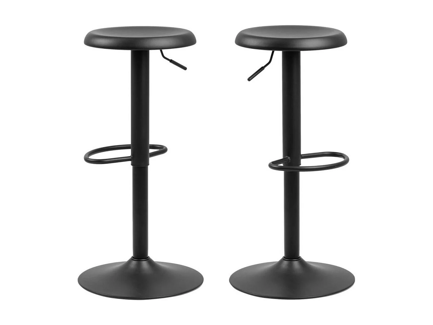 Tabourets de bar réglables et pivotants noirs (lot de 2) - MARCUS