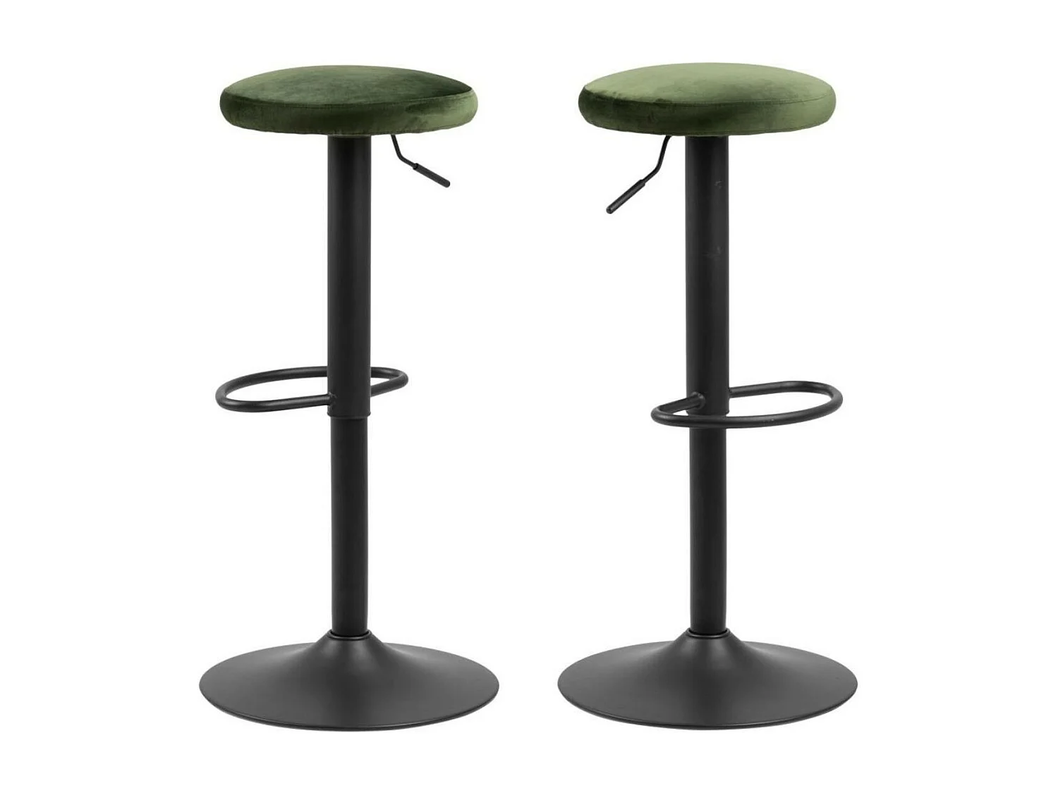 Tabourets de bar réglables et pivotants en velours (lot de 2) - MARCUS