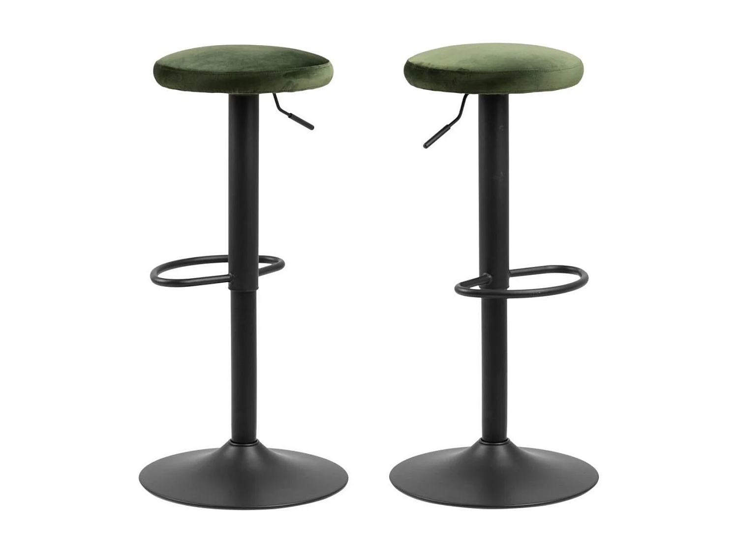 Tabourets de bar réglables et pivotants en velours (lot de 2) - MARCUS