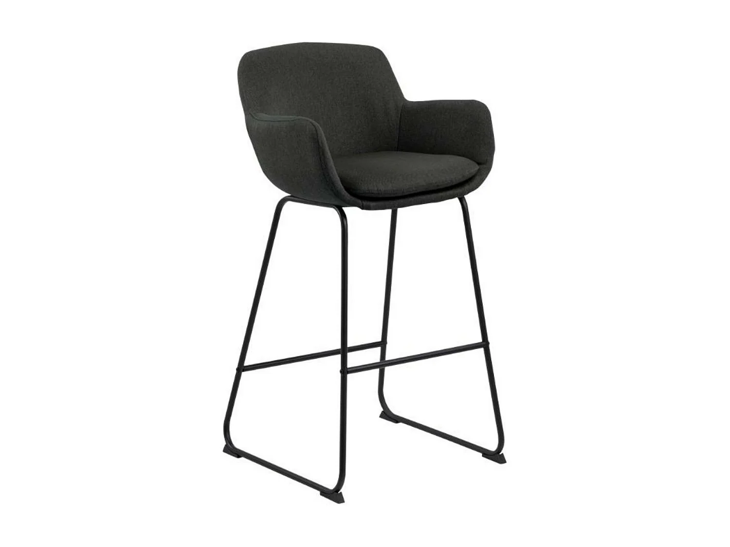 Tabourets de bar à accoudoirs en tissu gris (lot de 2) - SILA
