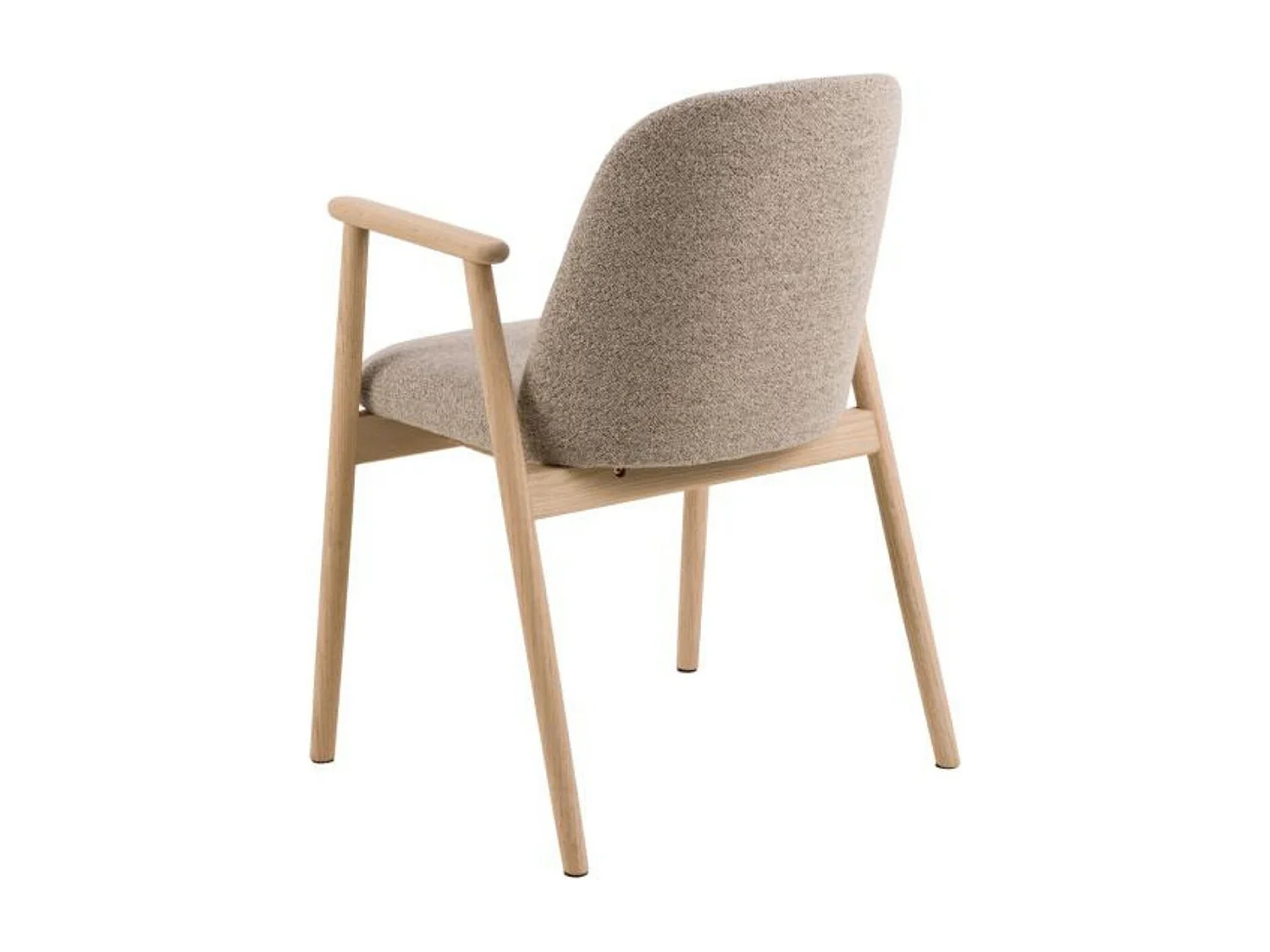 Chaises en chêne blanchi et tissu bouclette beige (lot de 2) - LEA