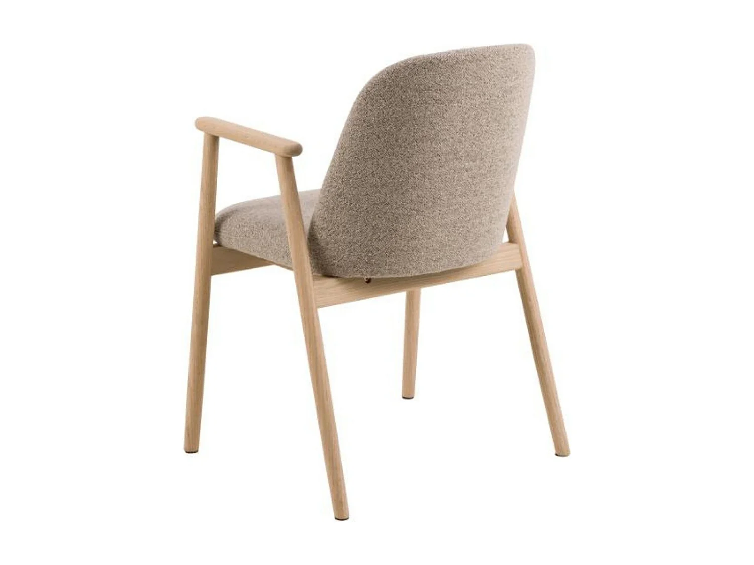 Chaises en chêne blanchi et tissu bouclette beige (lot de 2) - LEA