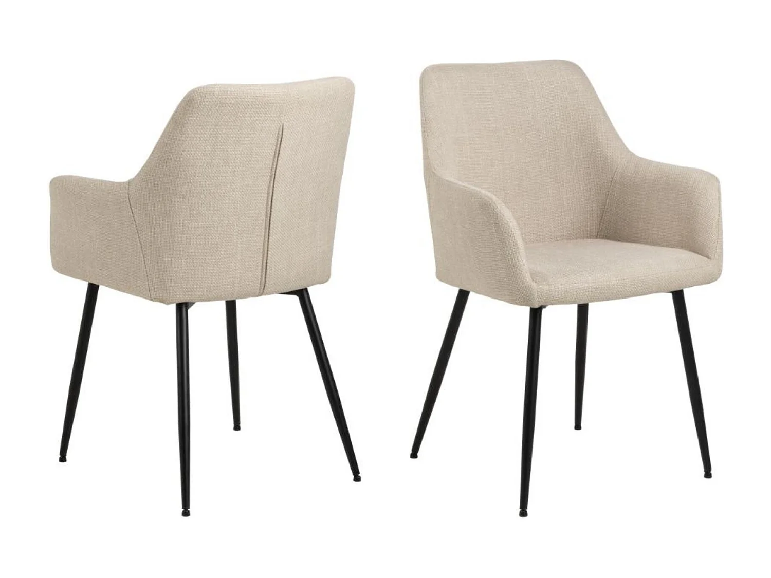 Chaises de salle à manger à accoudoirs en tissu (lot de 2) - YSA