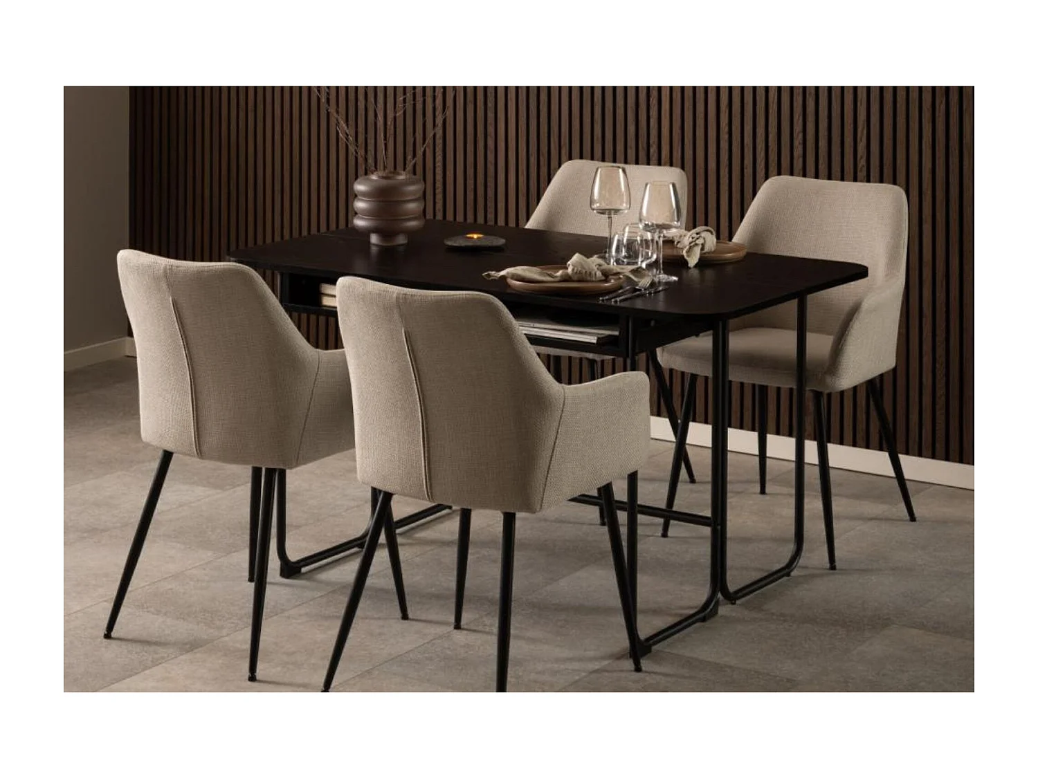 Chaises de salle à manger à accoudoirs en tissu (lot de 2) - YSA