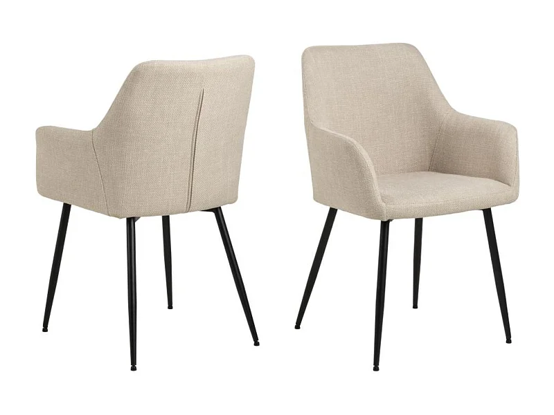 Chaises de salle à manger à accoudoirs en tissu (lot de 2) - YSA