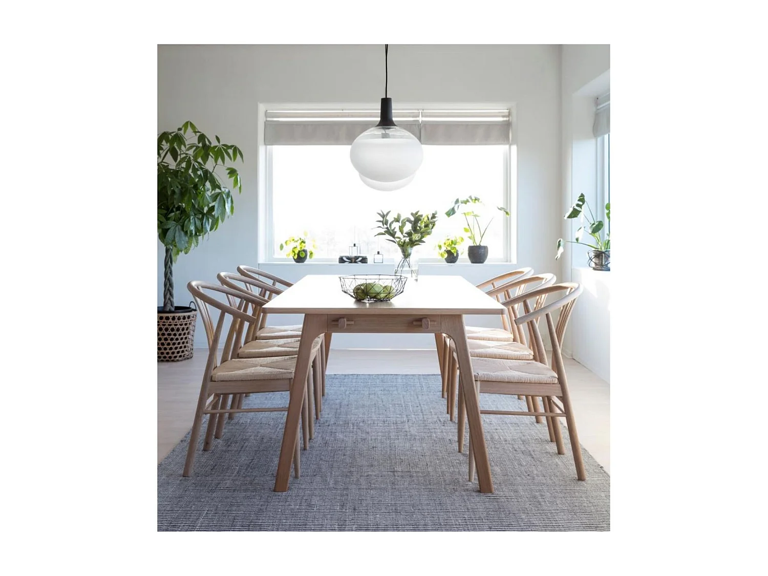 Chaises en chêne blanchi et assises tressées (lot de 2) - ASTA